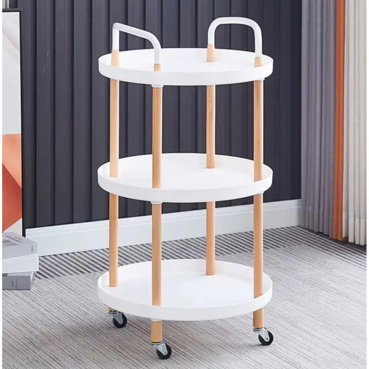 GENERICO - Carro Rodante Mesa Auxiliar Multiusos de Madera Sala Hogar Model-02