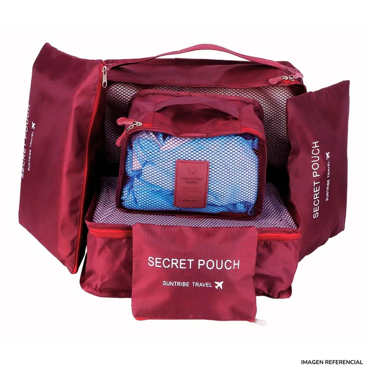 INSPIRA MARKET - Organizador de viaje estuche neceser SET 6 pcs