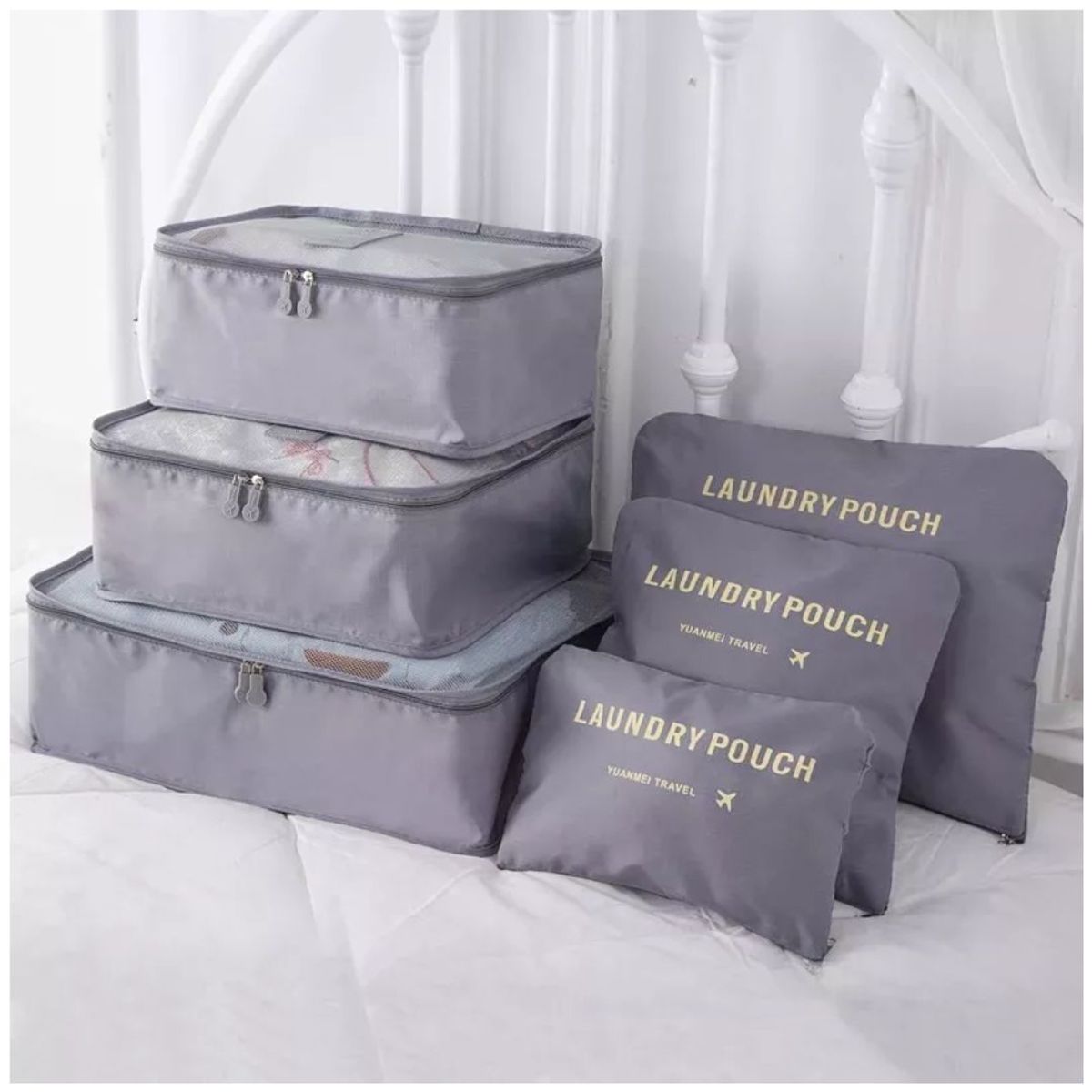 INSPIRA MARKET - Organizador de viaje estuche neceser SET 6 pcs