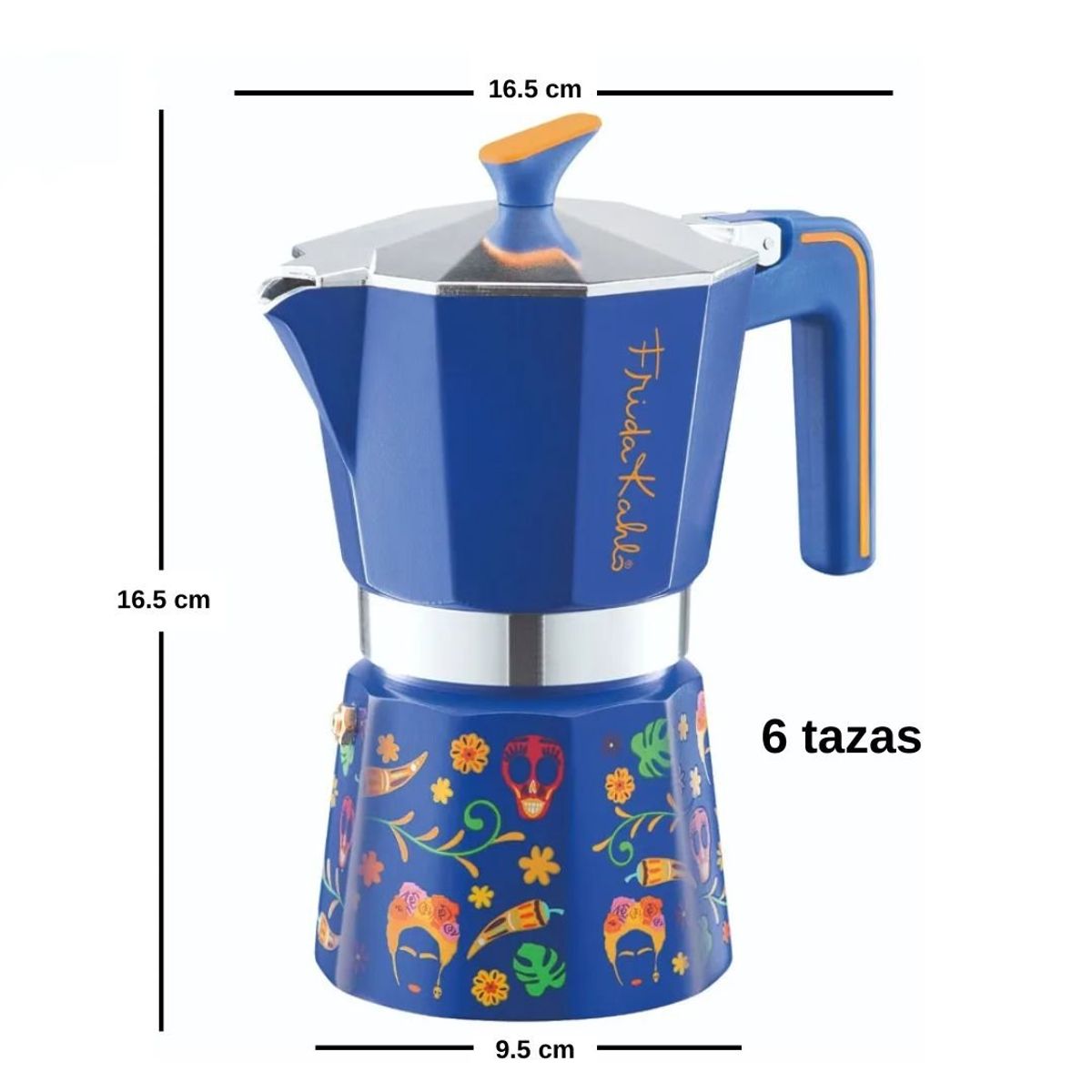 PEDRINI - Cafetera  Italiana Frida Kahlo Azul 6tz - PEDRINI