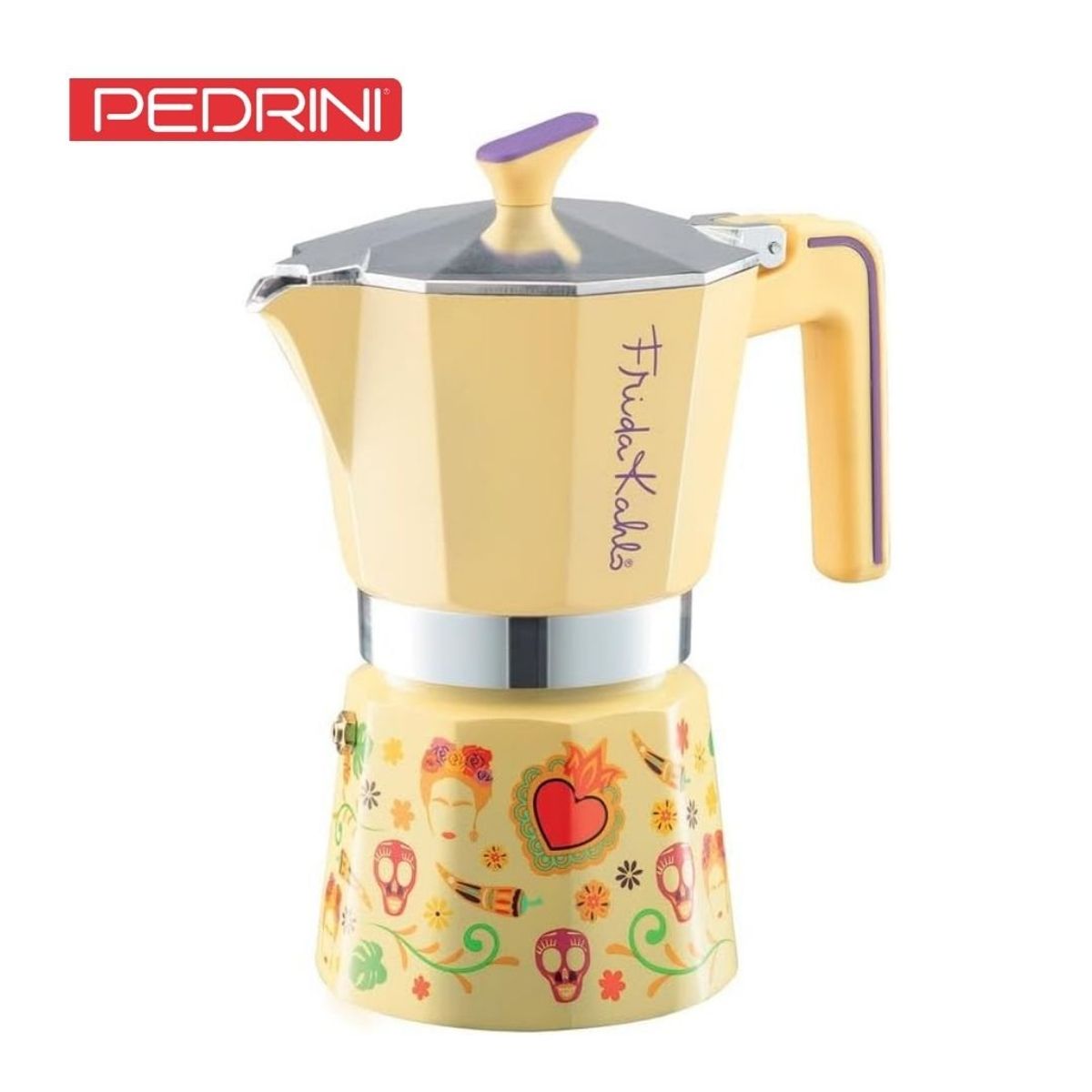 PEDRINI - Cafetera Italiana Frida Kahlo Amarillo 6tz - PEDRINI