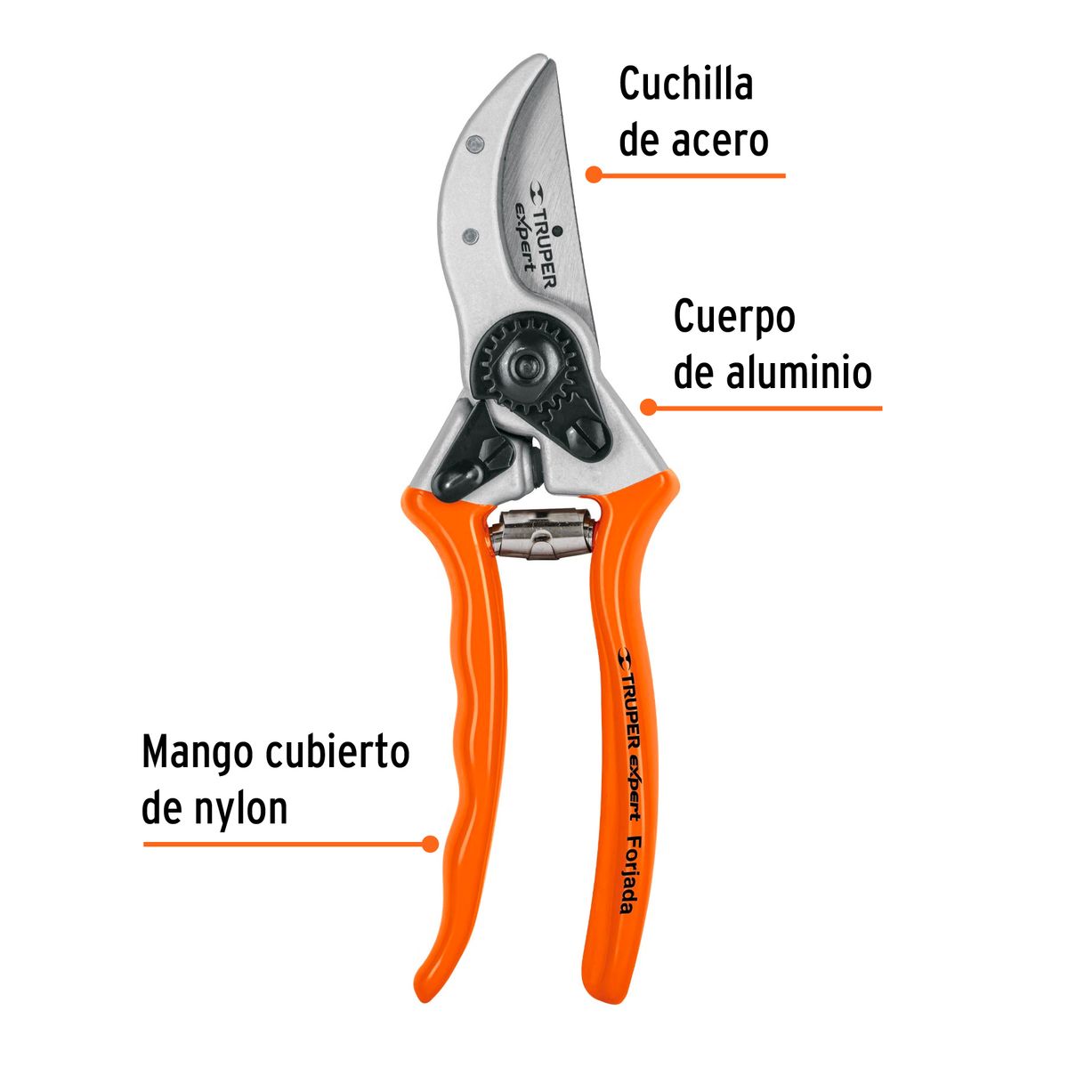 TRUPER - Tijera para poda 8 de aluminio forjado para diestro COD 18469 Truper