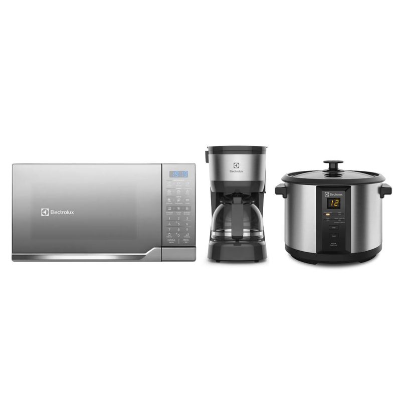 ELECTROLUX - Combo Microondas EMDO25S2GSRUG+Cafetera ECM10+Olla ECC20 Electrolux