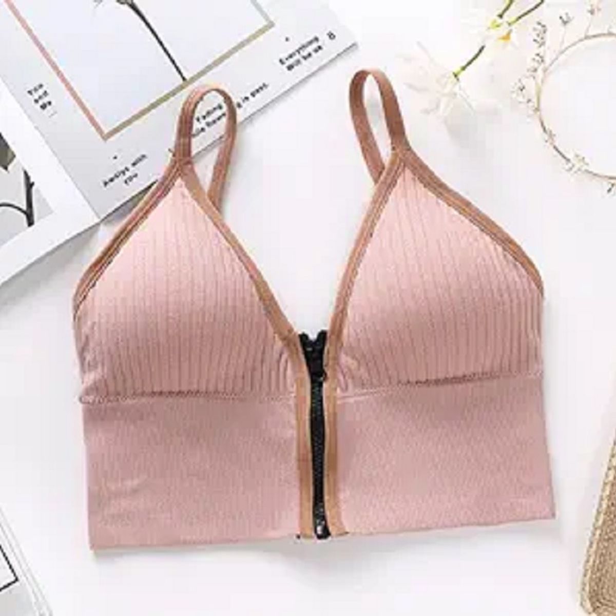 GENERICO - Bralette Tipo Sosten con Cierre Standard Rosado
