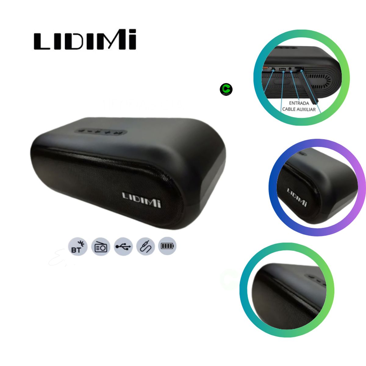 LIDIMI - Parlante LIDIMI LD-S004AC 20W Bluetooth  Radio FM Extra Bass