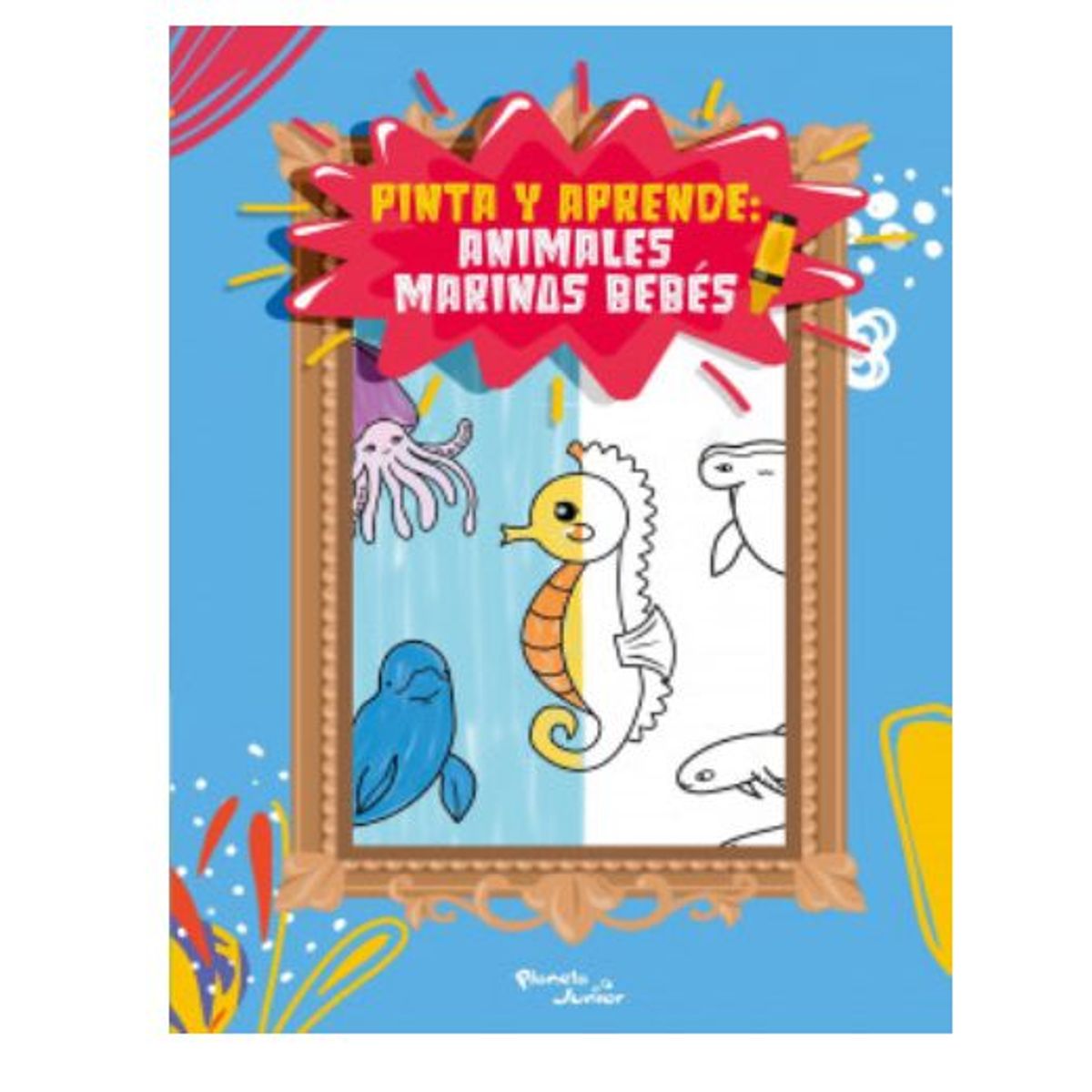 GENERICO - LIBRO DE ACTIVIDADES PINTA Y APRENDE ANIMALES MARINOS