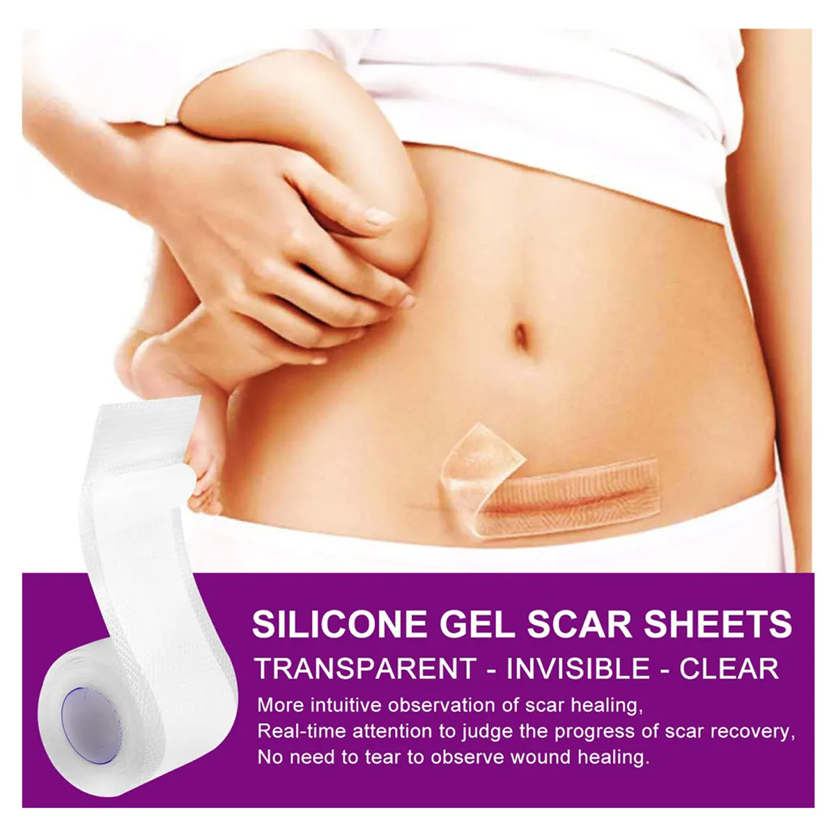 GENERICO - Parches Gel De Silicona Médica Reusables Cicatrices Cirugia ELAIMEI