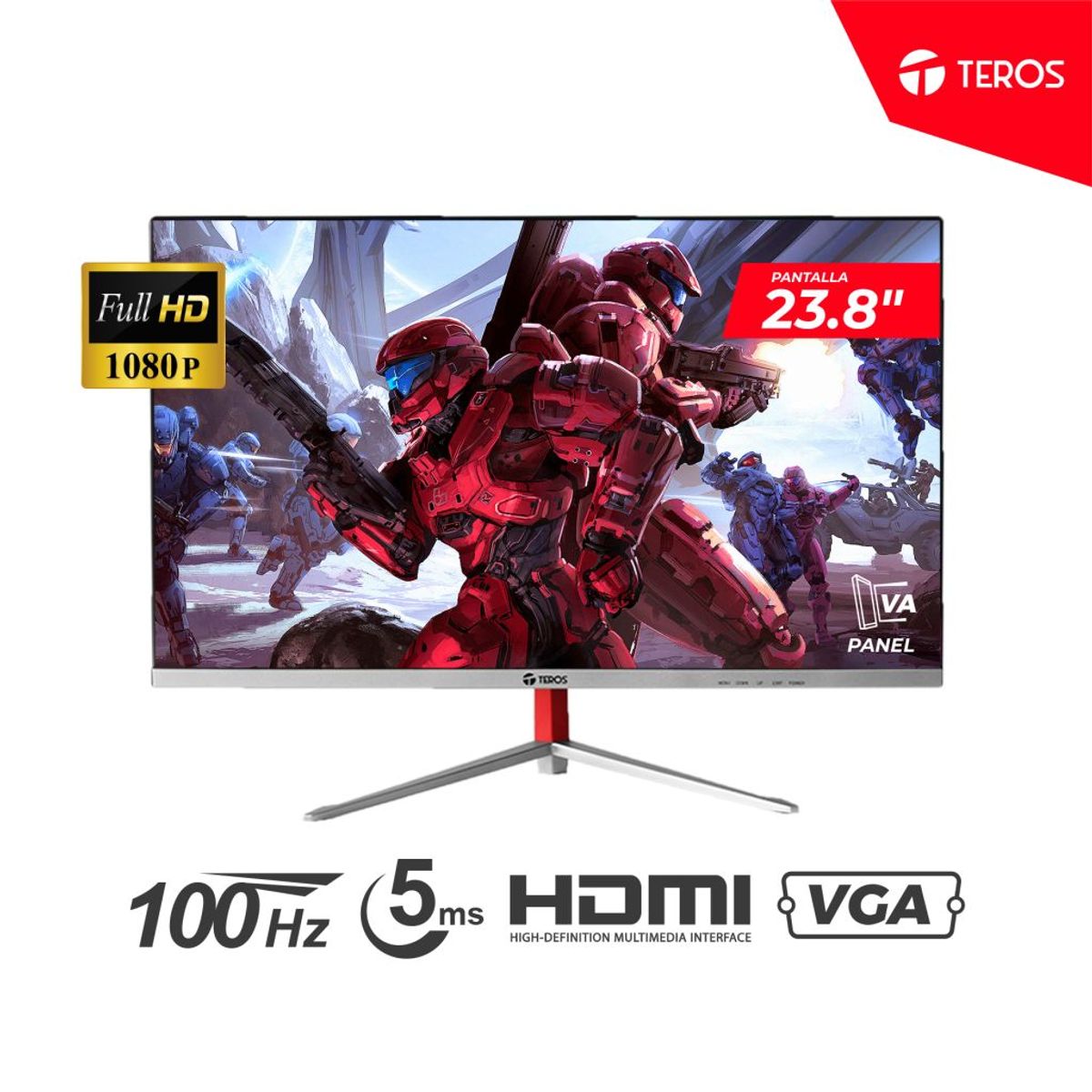 TEROS - Monitor TEROS TE-2401S 24 Curvo Panel VA Full HD 100HZ 5Ms