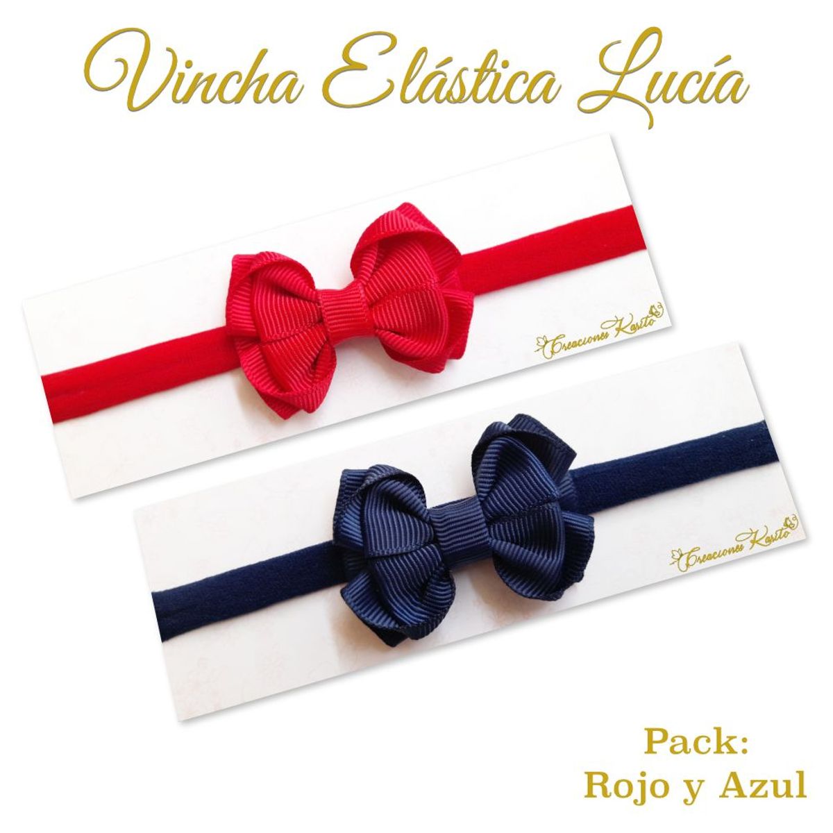 GENERICO - Vincha para bebé modelo Lucía Pack de dos
