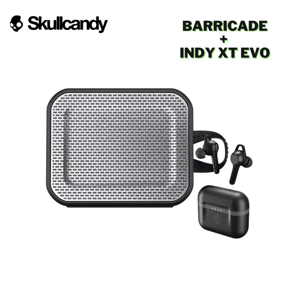 SKULLCANDY - Skullcandy Super Combo Barricade 12W + Indy XT Evo Hasta 30 H - Negro