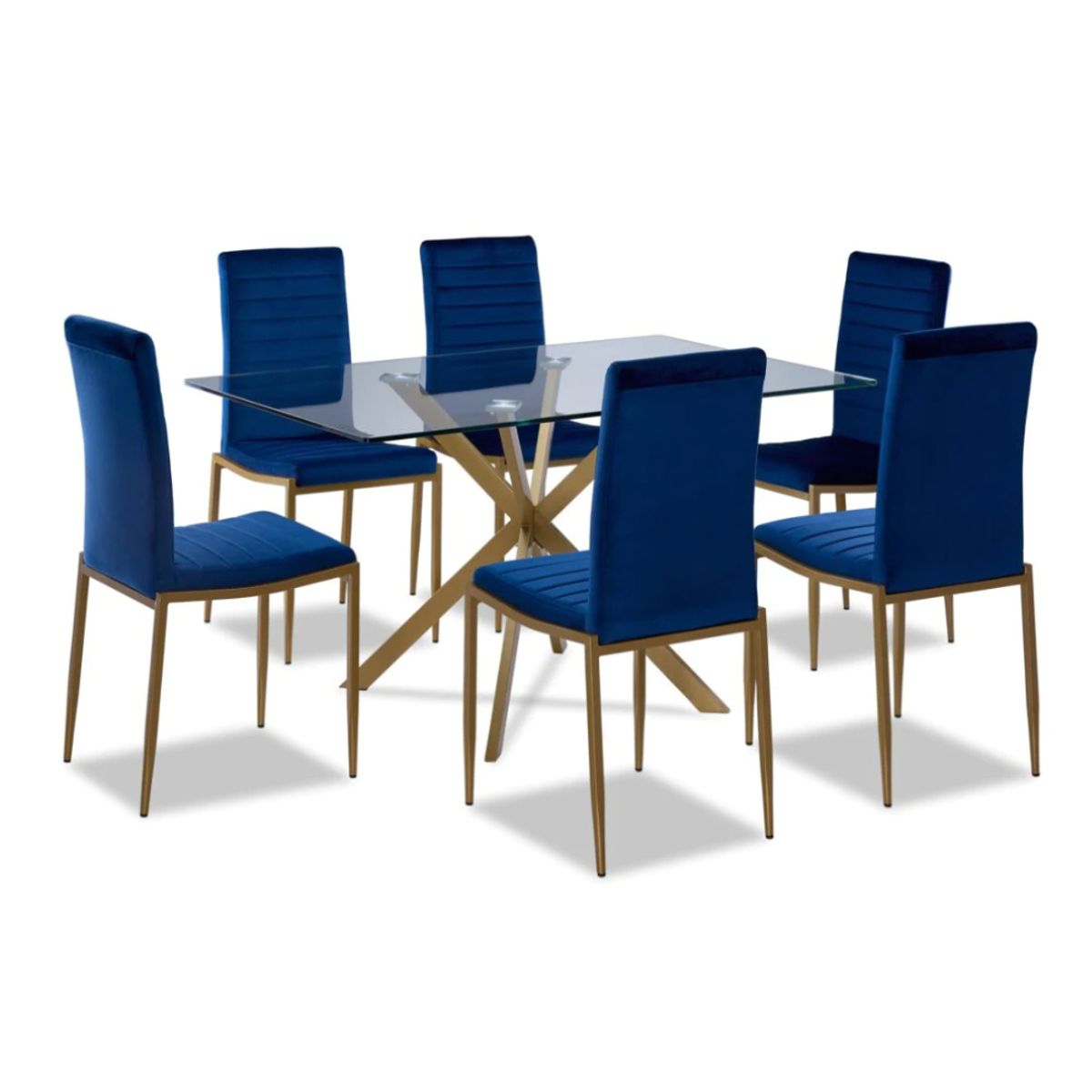 CENTRAL DECCO - COMEDOR 6 SILLAS ROTERDAM AZUL NOCHE