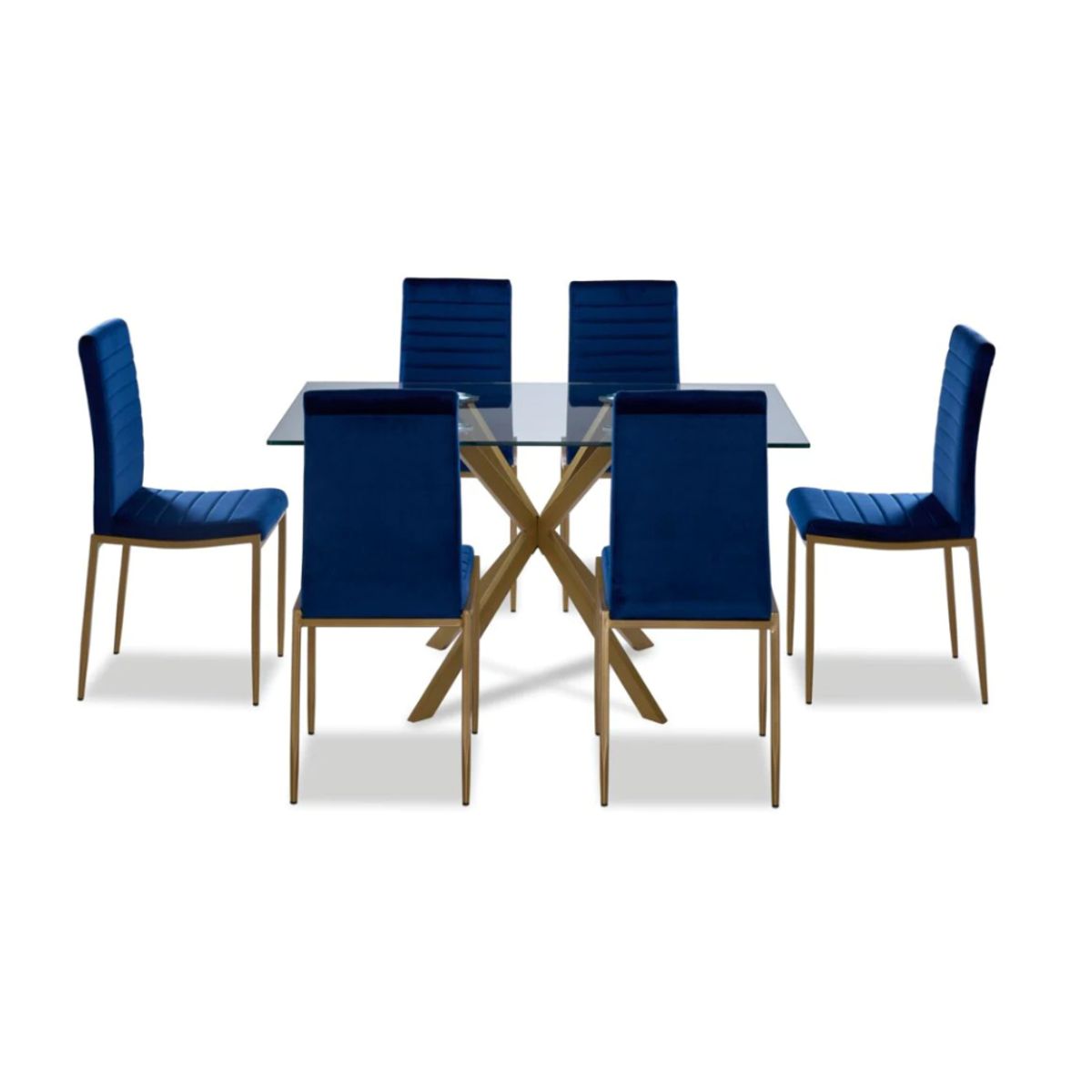 CENTRAL DECCO - COMEDOR 6 SILLAS ROTERDAM AZUL NOCHE