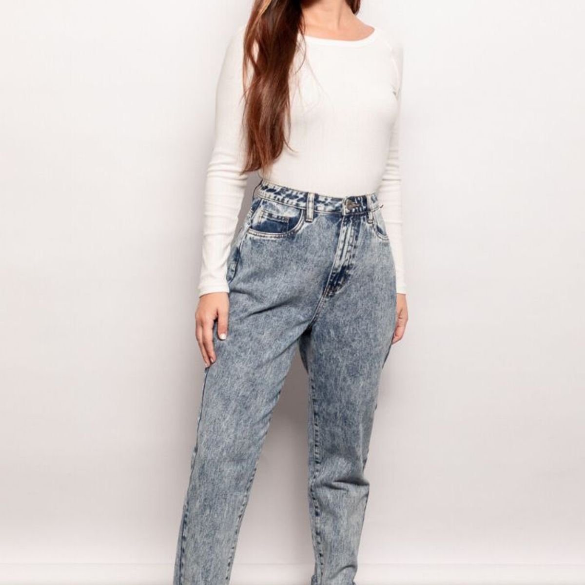 GENERICO - PANTALON MOM JEAN NEVADO