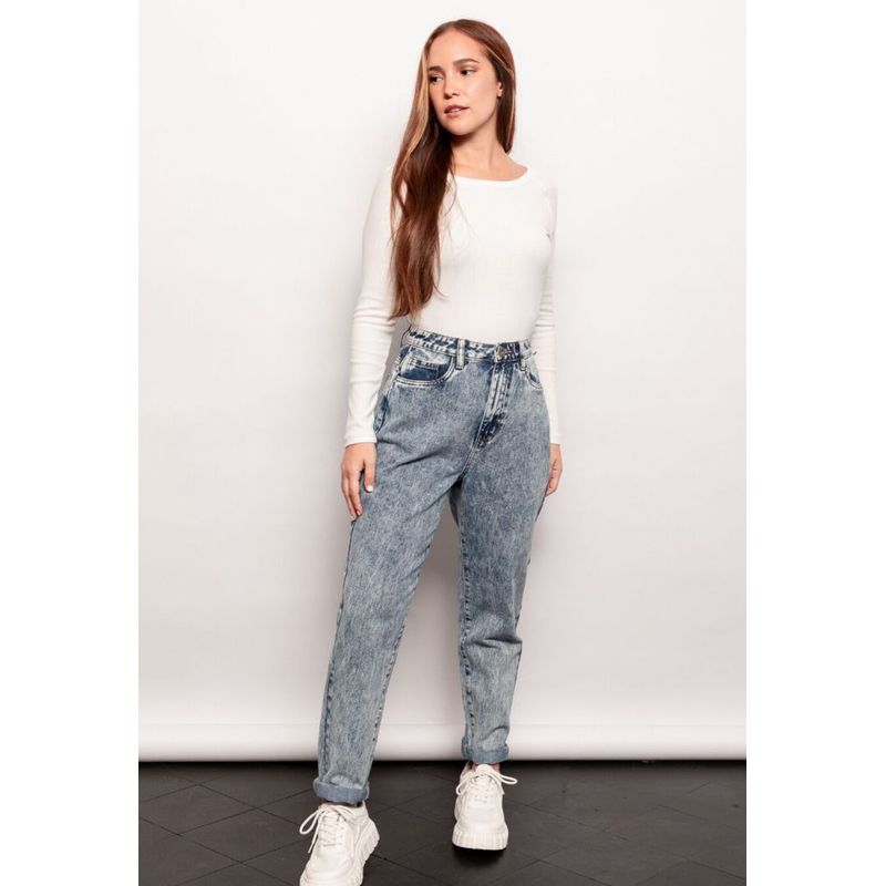 GENERICO - PANTALON MOM JEAN NEVADO
