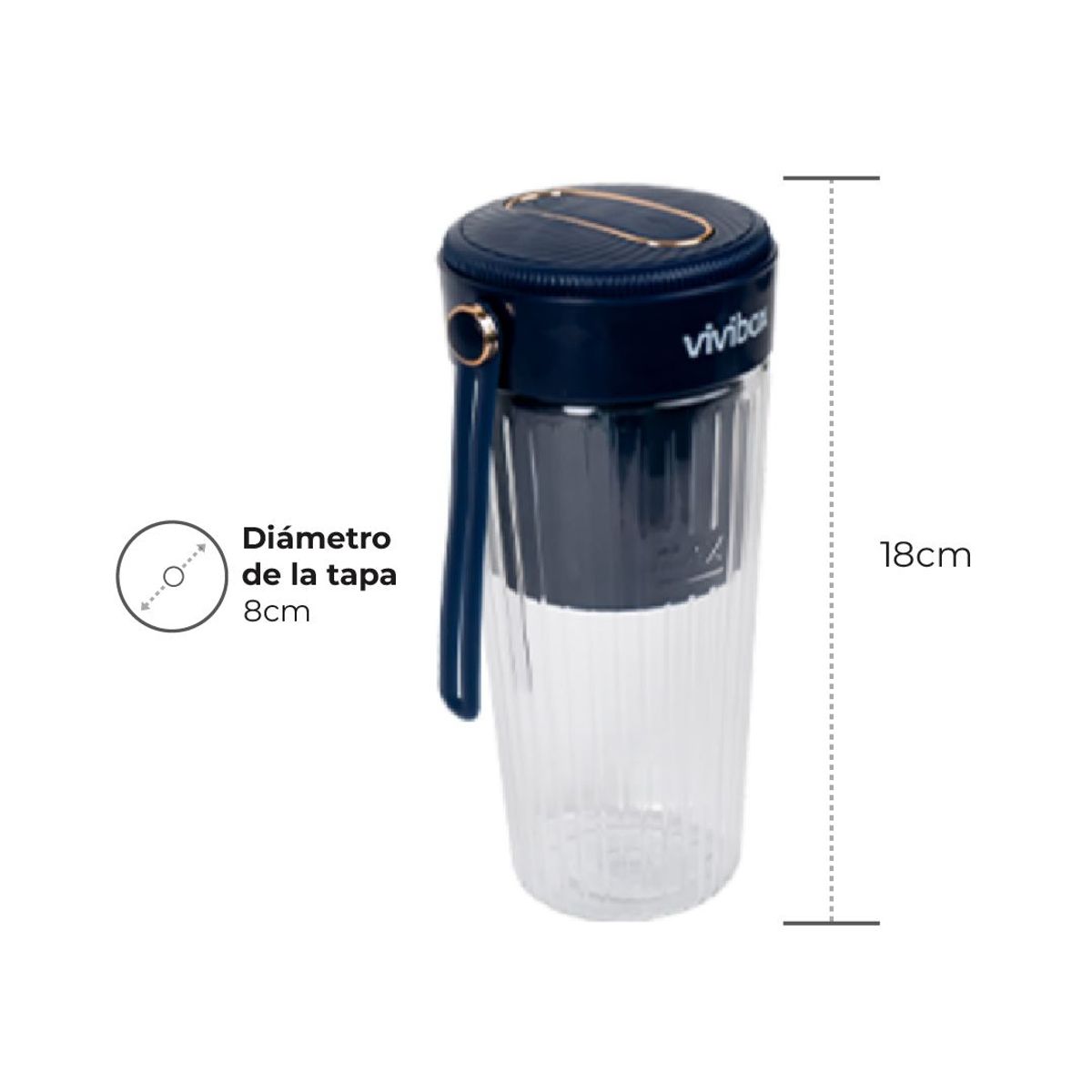 VIVIBOX - Licuadora Portable Inalámbrica Azul