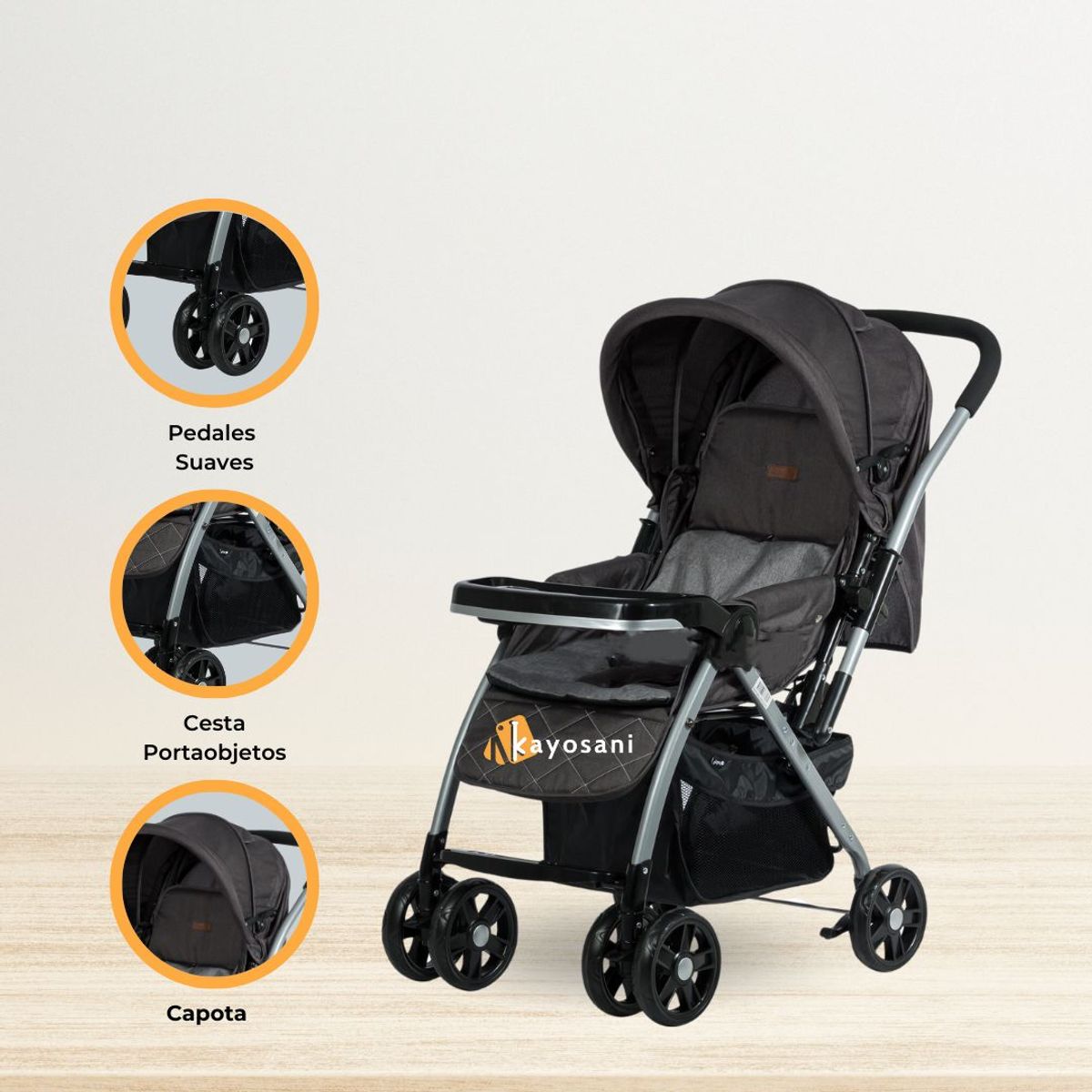 EBABY - Coche Cuna para bebé «BLAKE SIGNATURE» Black