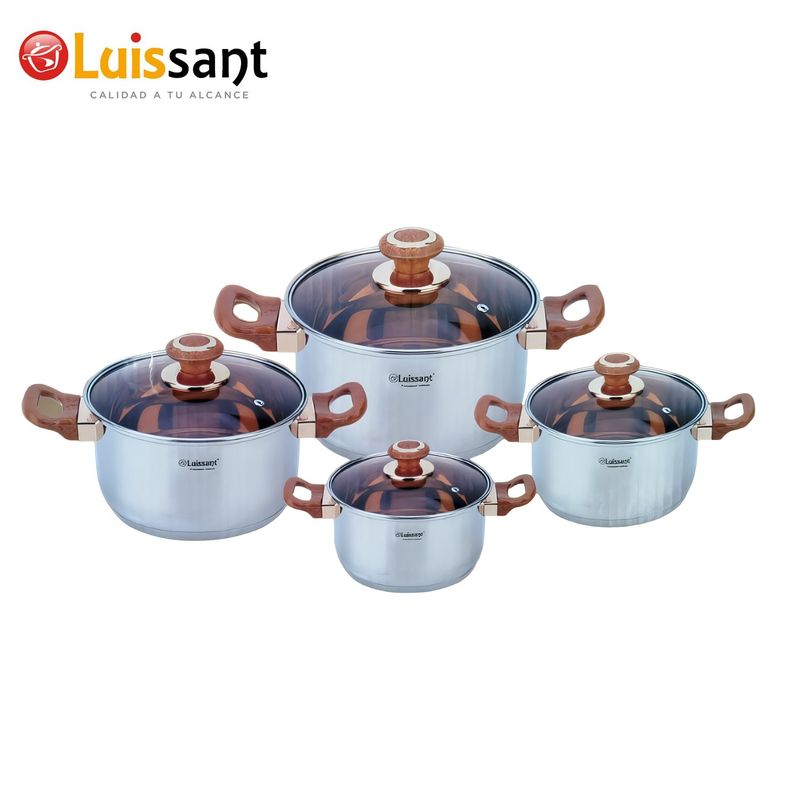 LUISSANT - Juego de ollas Luissant LU 1104A 8 Piezas Marrón