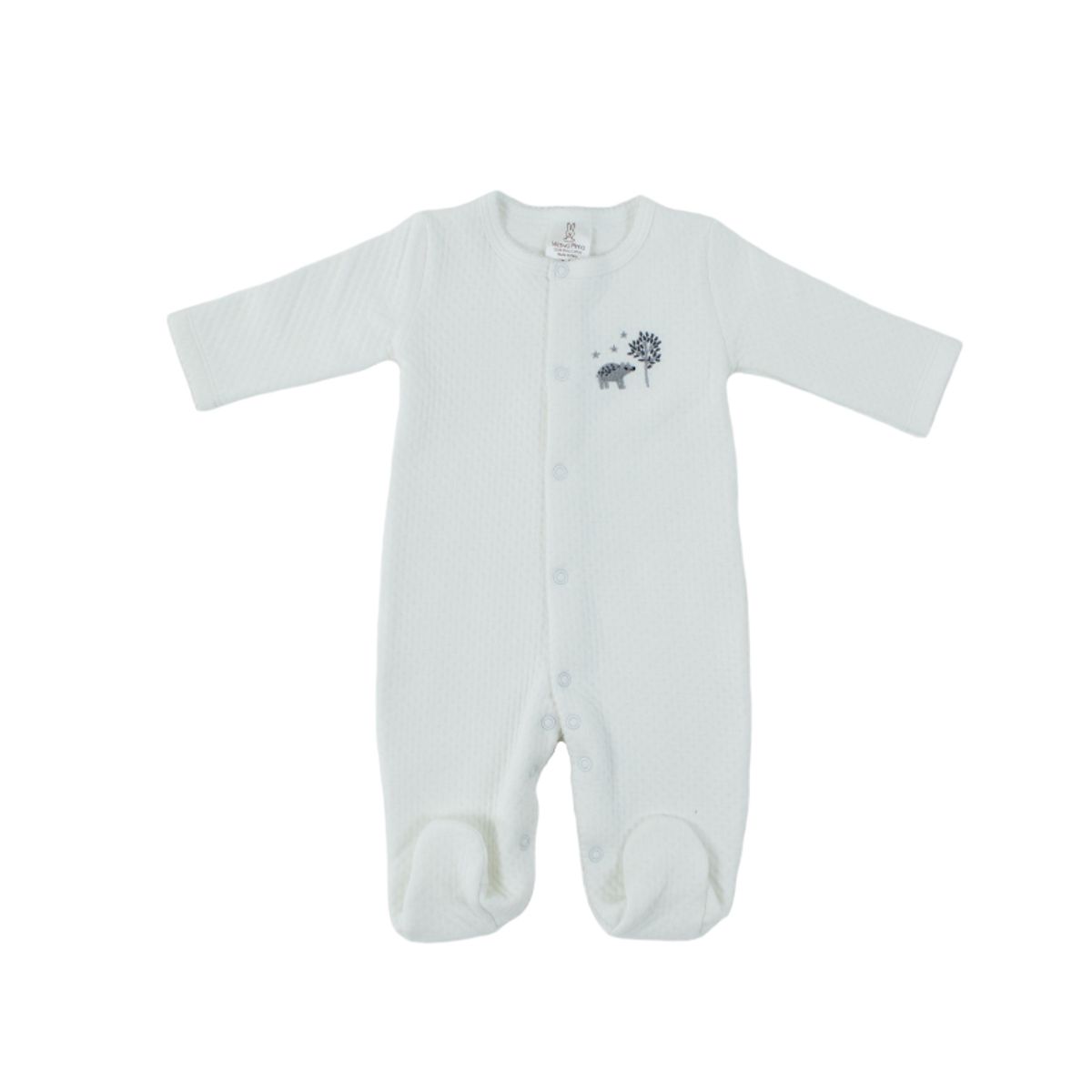 WAWA PIMA - PIJAMA BEBÉ UNISEX JACQUARD BLANCO