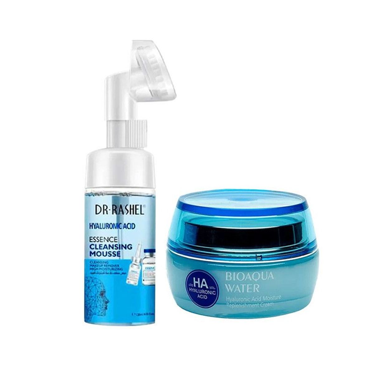 BIOAQUA - Crema Hidratante + Limpiador y Desmaquillador con Acido Hialuronico