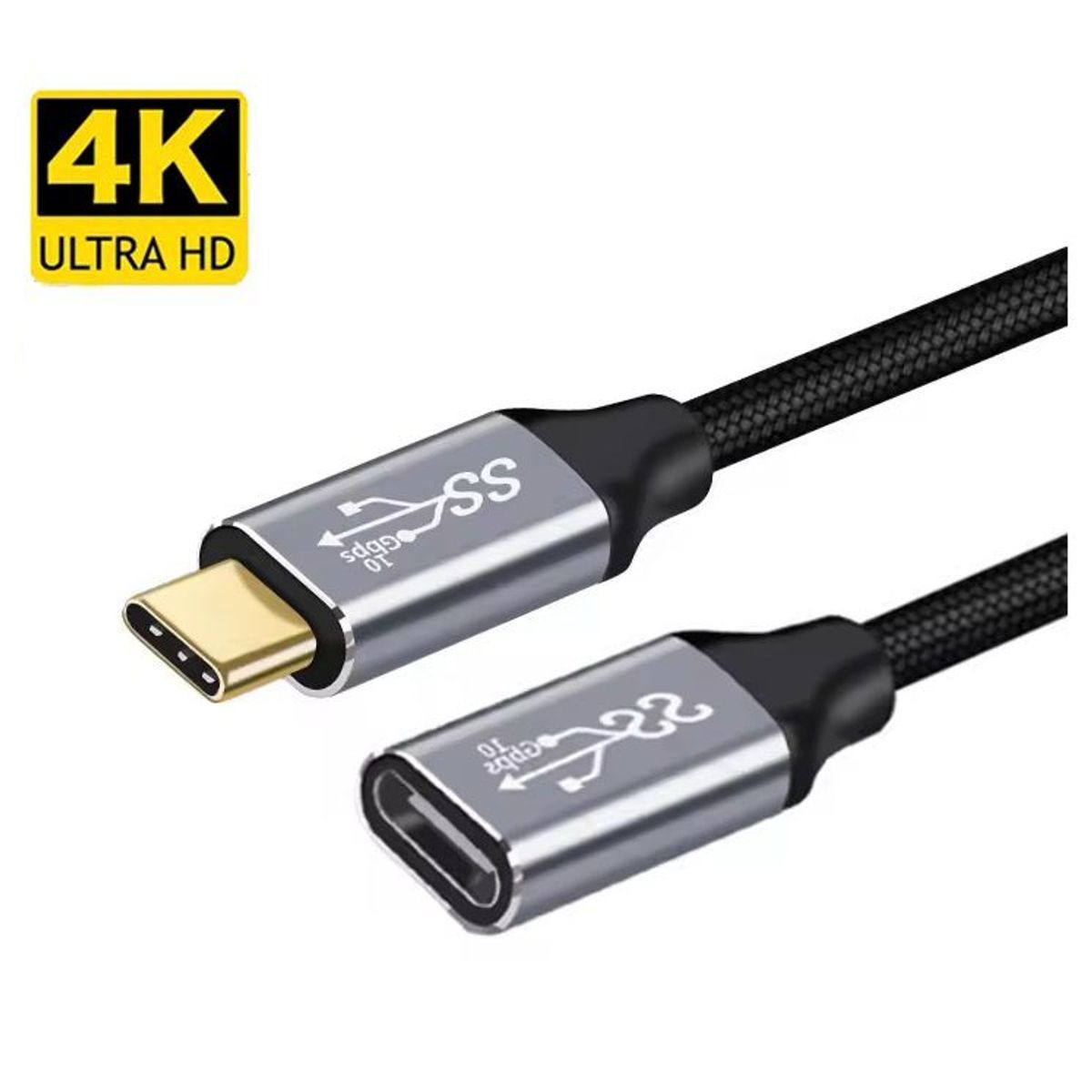 OEM - Cable Extension Usb C 3.1 Gen2 4K 60Hz Trenzado PD 100W - 3 Metros