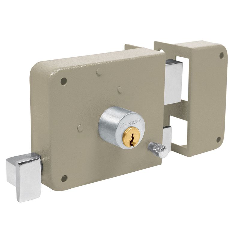 HERMEX - Chapa cerradura de sobreponer derecha Hermex