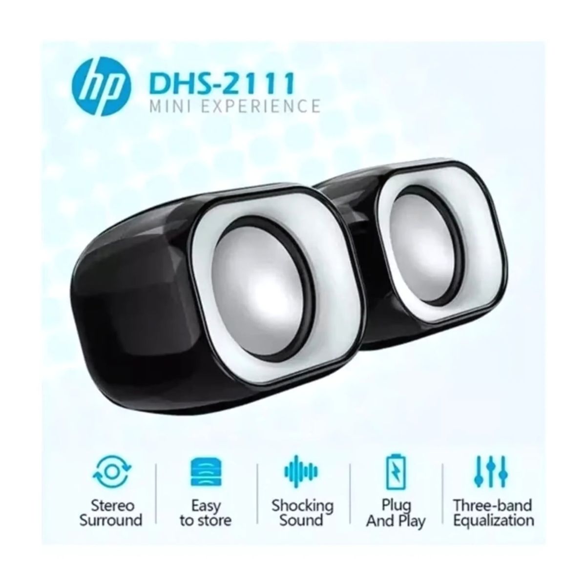 HP - Parlantes HP para PC 6W USB Stereo Control de Volumen DHS-2111