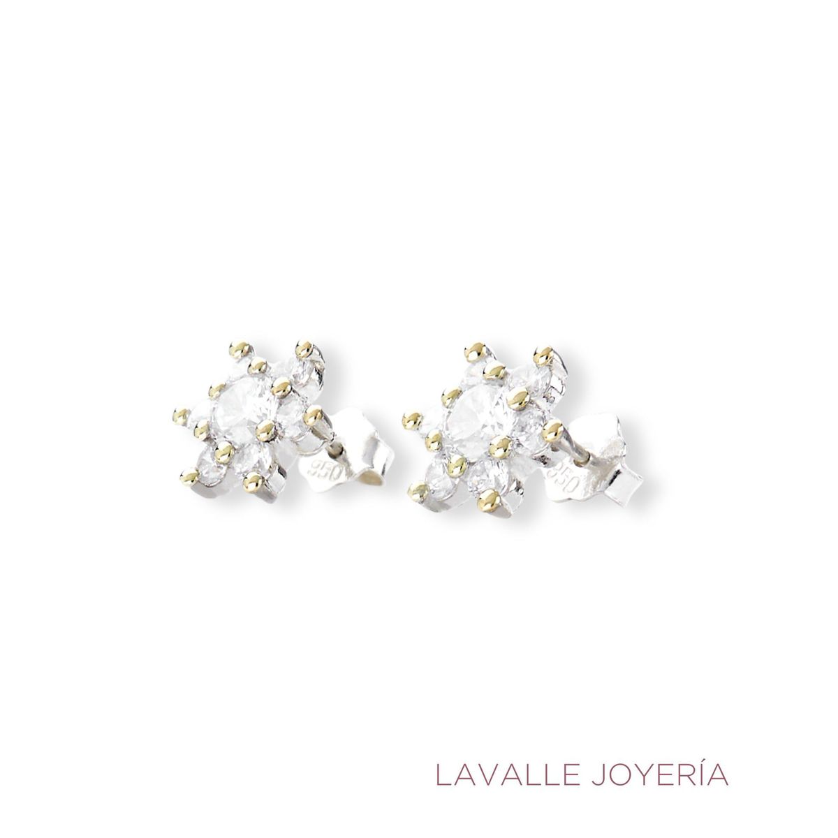 OEM - Aretes Roseta en Oro 18k  y Plata Lavalle Joyería