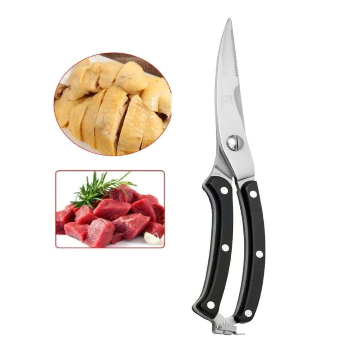 FACUSA - Tijera para Carnes y Pollo Profesional Gormet Facusa mango negro