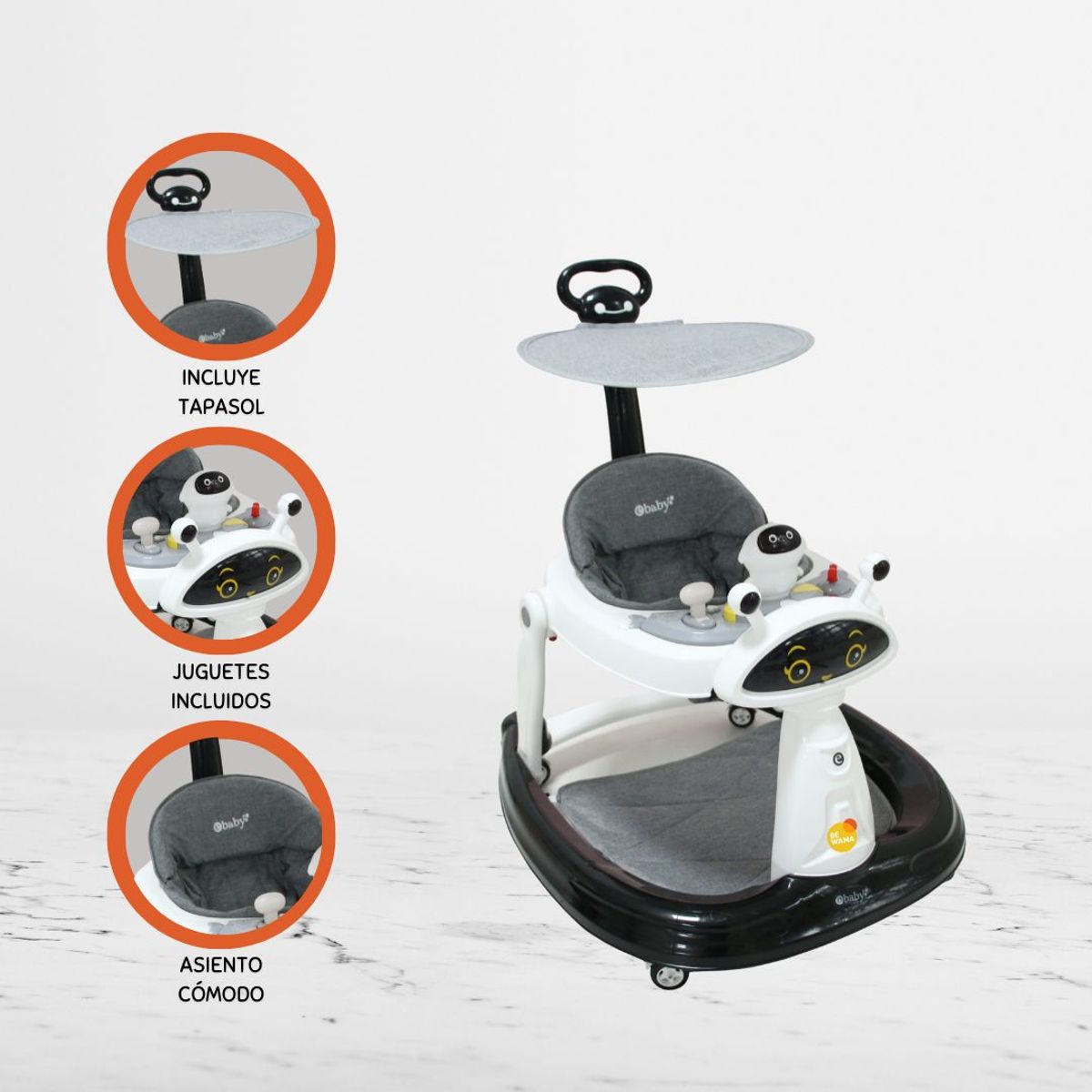 EBABY - Andador Guiador para Bebé «LANA» Black