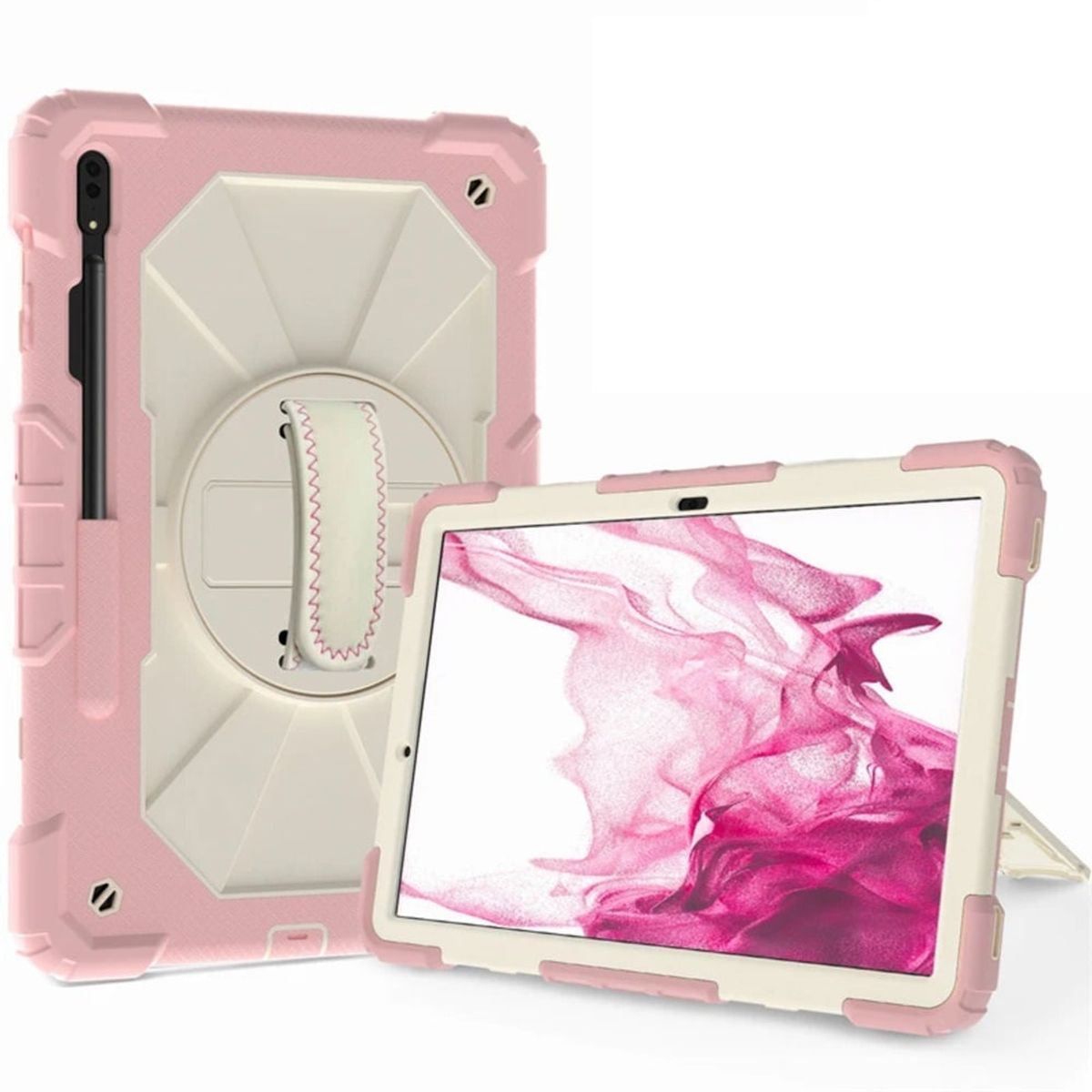 GENERICO - Funda para Samsung Tab S7 FE 124 - T1681 Armor Extreme Rosada