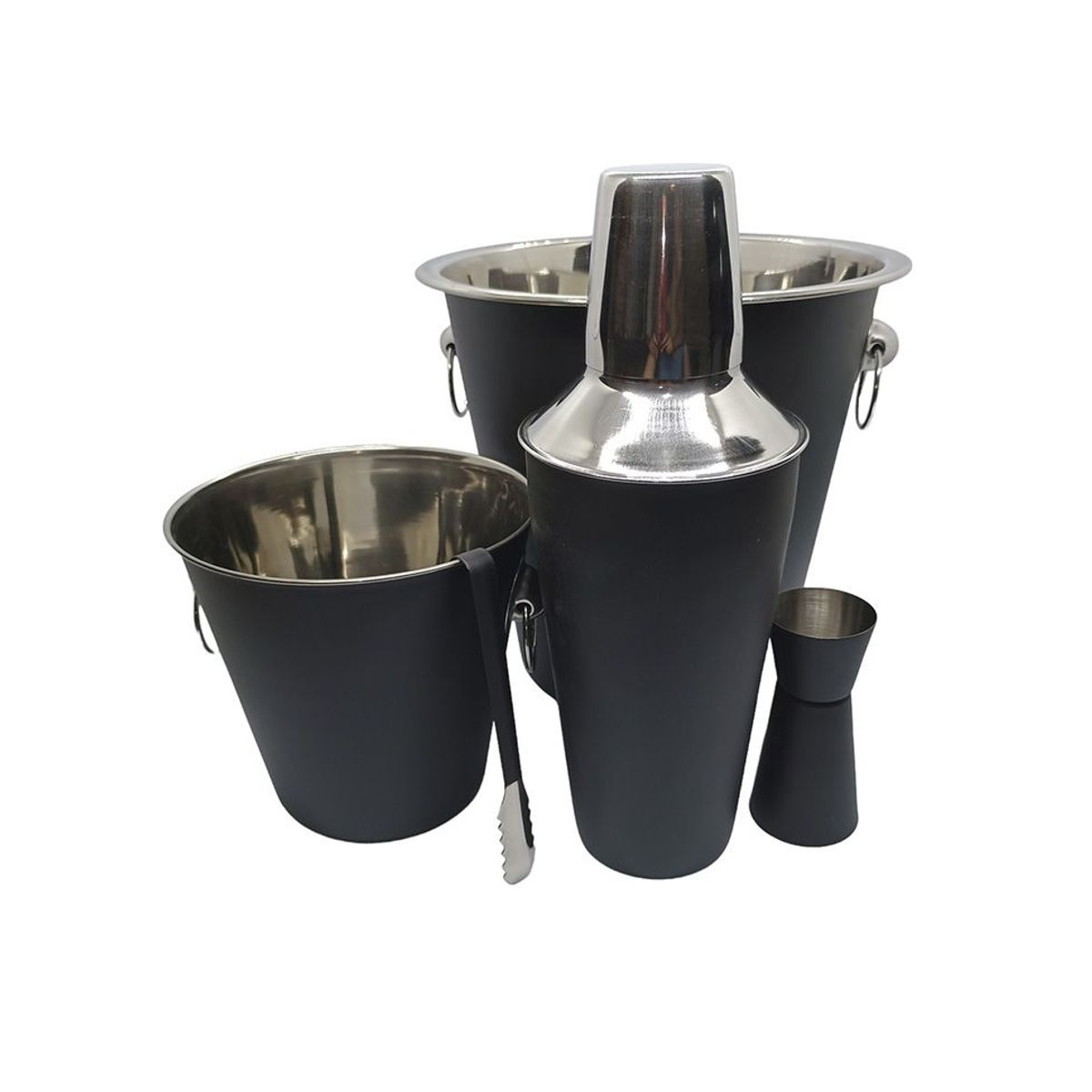 GENERICO - Coctelera de 5 Piezas de Acero Inoxidable en Negro Mate