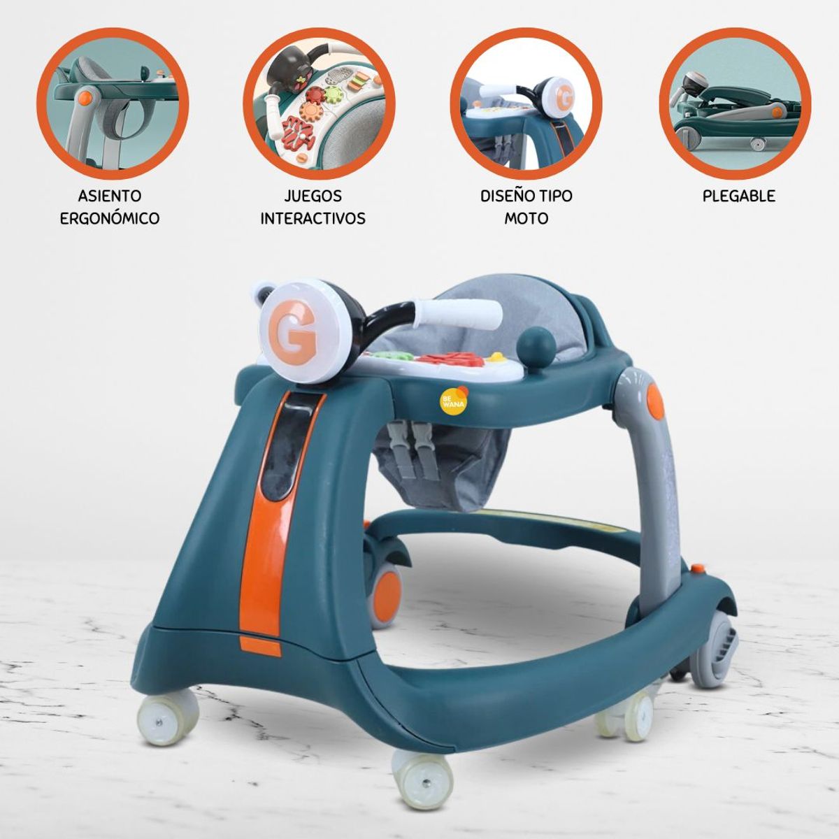 CUZKA - Andador Interactivo para Bebés «HERO» Green