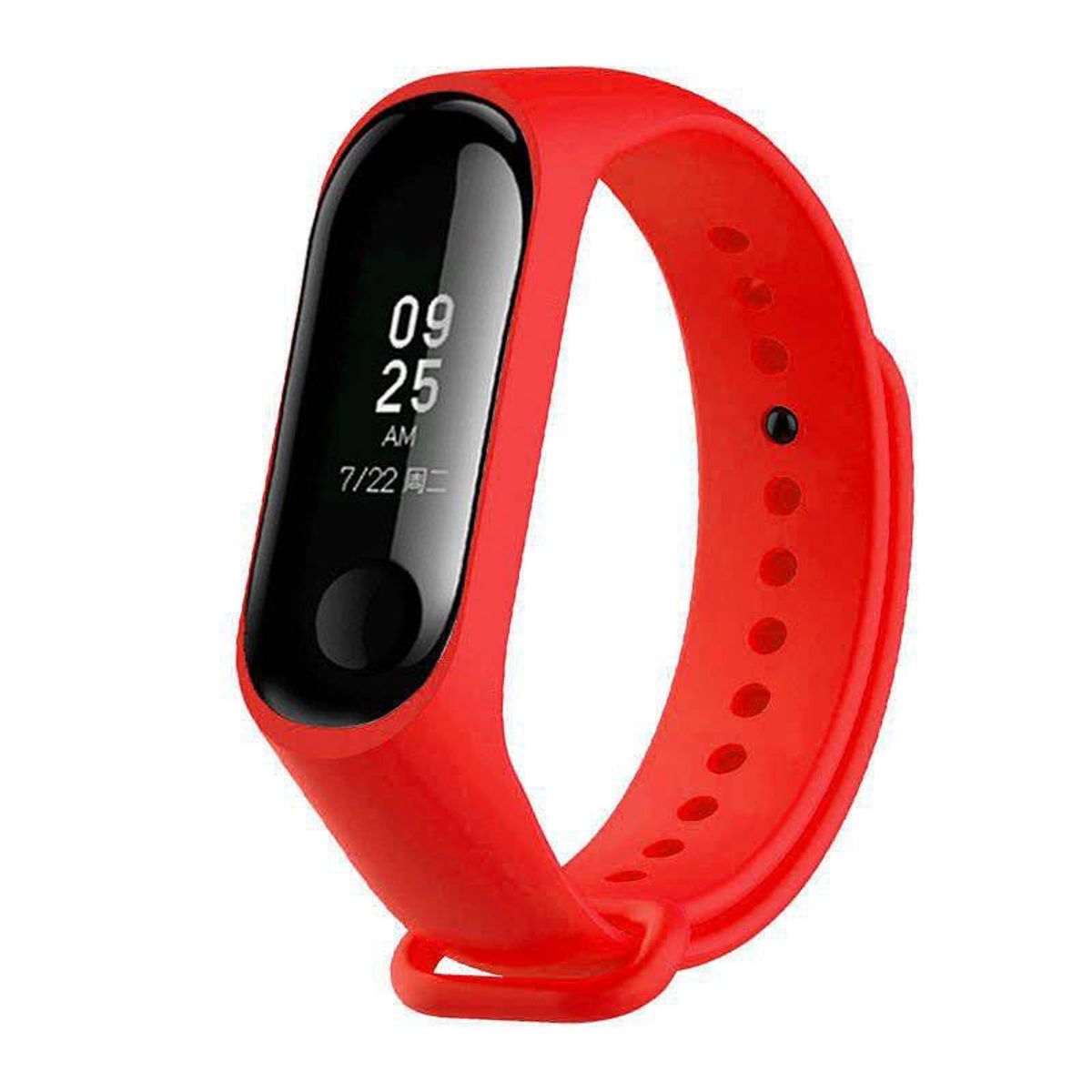 GENERICO - Correa de Silicona Para Xiaomi Mi Band 3 y 4 - ROJO