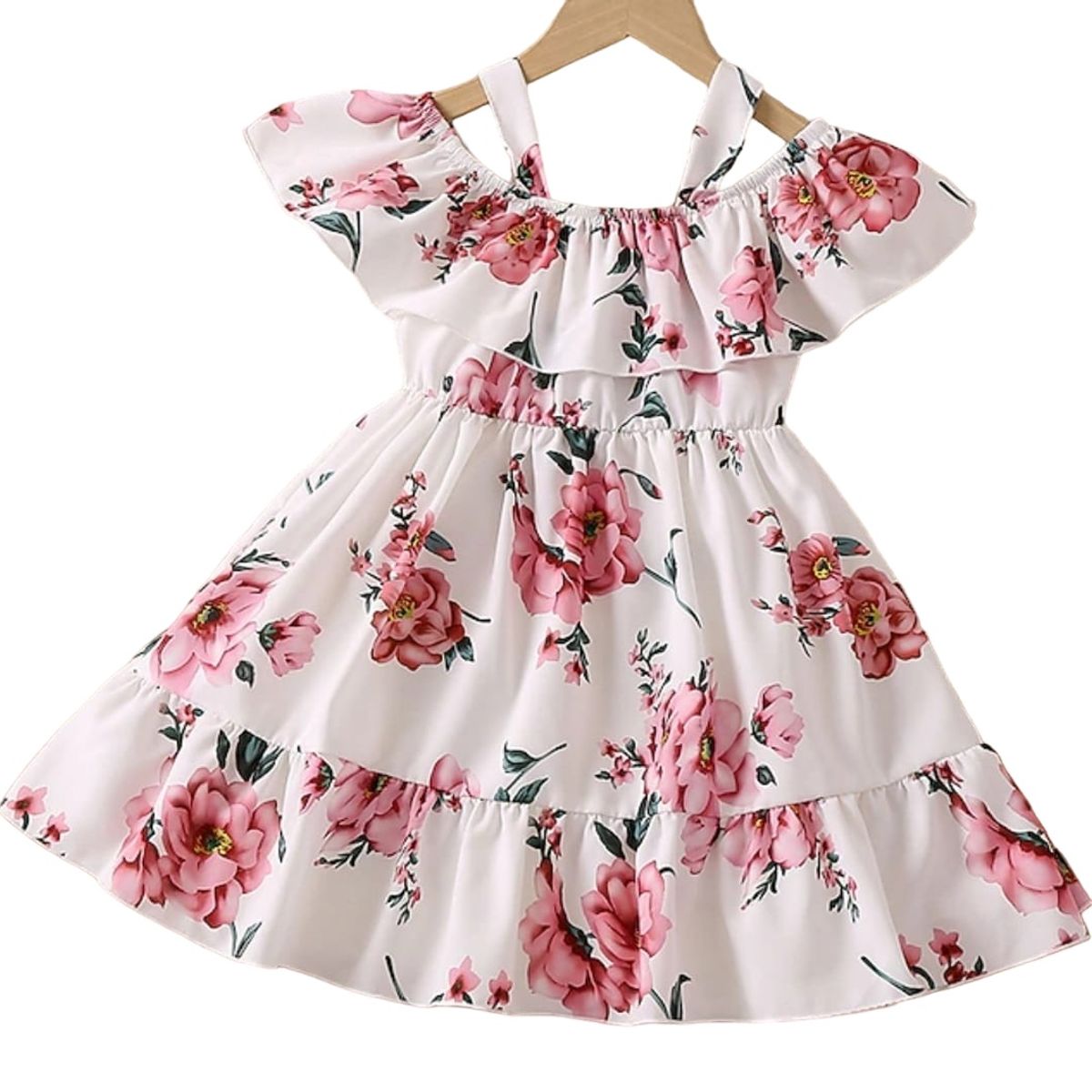 GENERICO - Vestido Flores Rosa con bobos