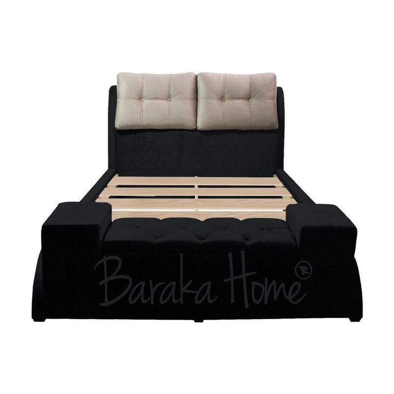 BARAKA HOME - Cama Tapizada Barkus 2 Plz - Negro