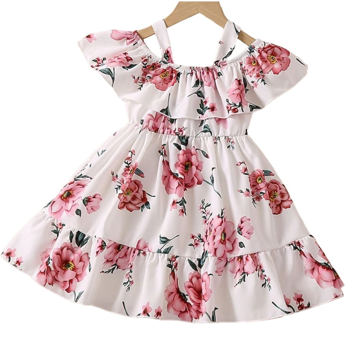 GENERICO - Vestido Flores Rosa con bobos