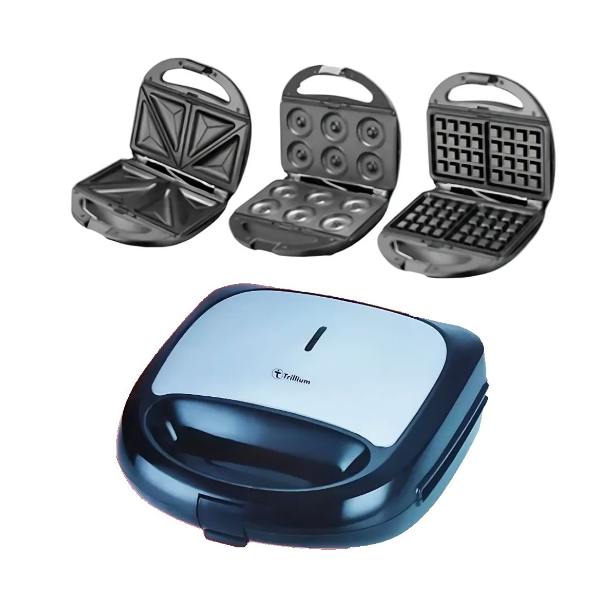 GENERICO - Sandwichera con Placas TX-S82 Intercambiables 3 en 1 Trillium