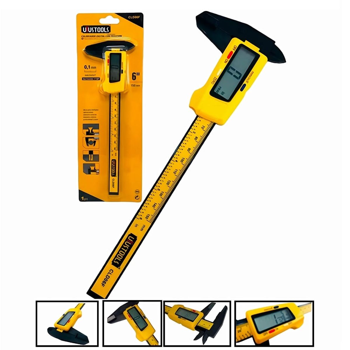 GENERICO - Calibrador Pie De Rey Digital con Fracción Utustools