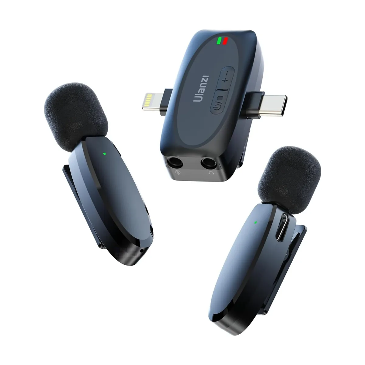 ULANZI - Kit 2 Microfonos Inalambricos ULANZI V6 iPhone Usb-C Cámara Pro 3 en 1