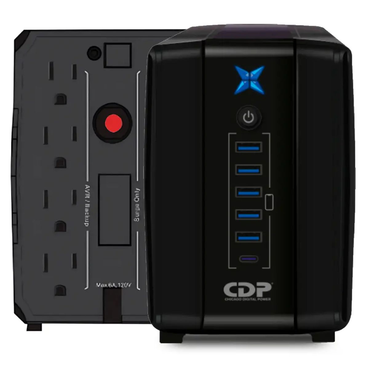 CDP - Ups Cdp R-UPR758I 750VA/375W 8 Salidas 5 Puert USB 1Tipo C 20MIN Negro