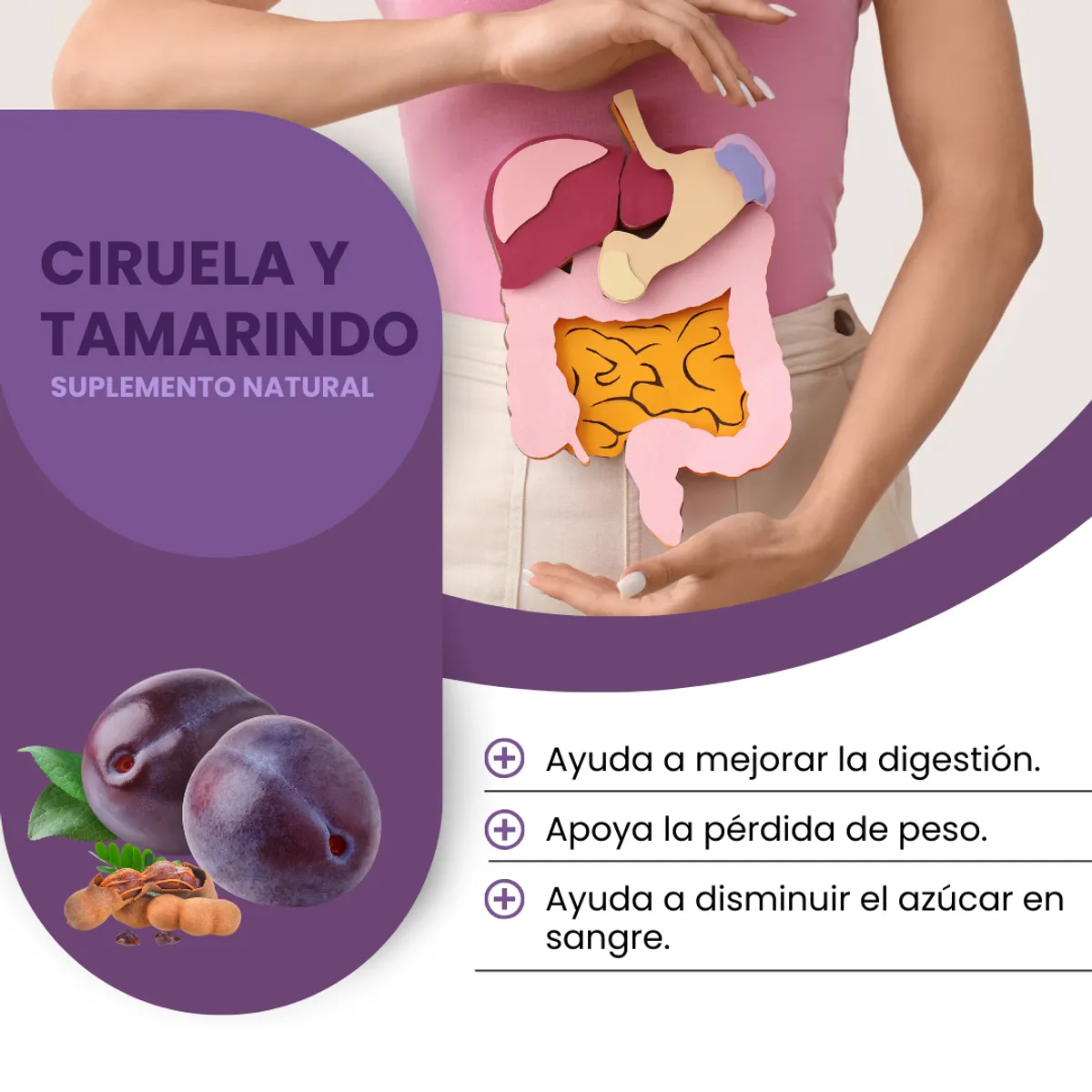 DINOA - Ciruela & Tamarindo Pote de 80gr Dinoa- Detox- Salud Digestiva