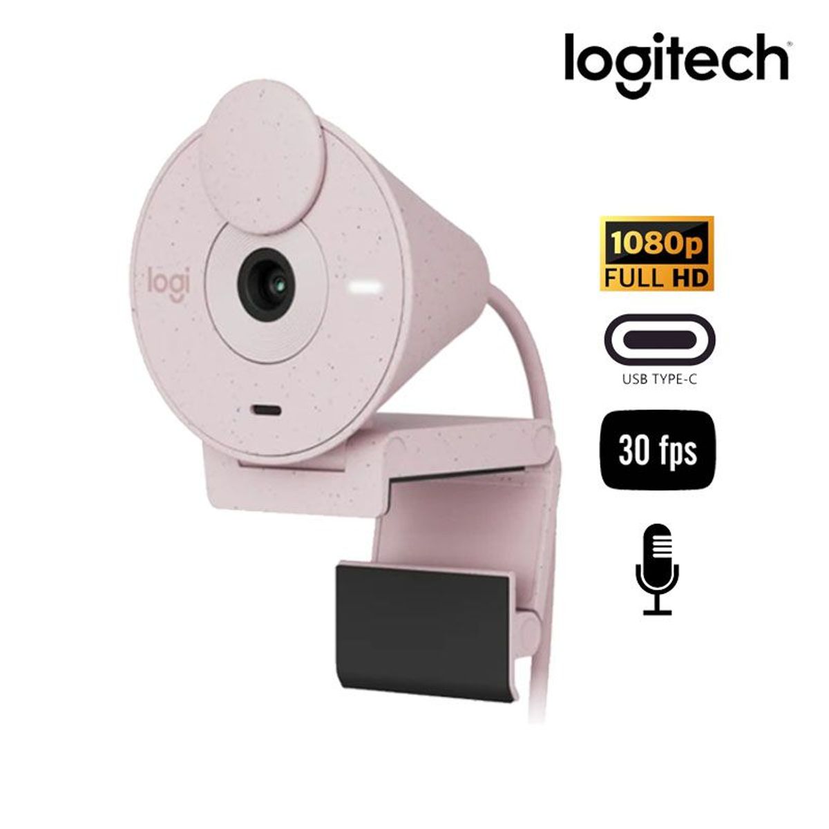 LOGITECH - CAMARA WEB BRIO 300 1080P FHD USB-C ROSE