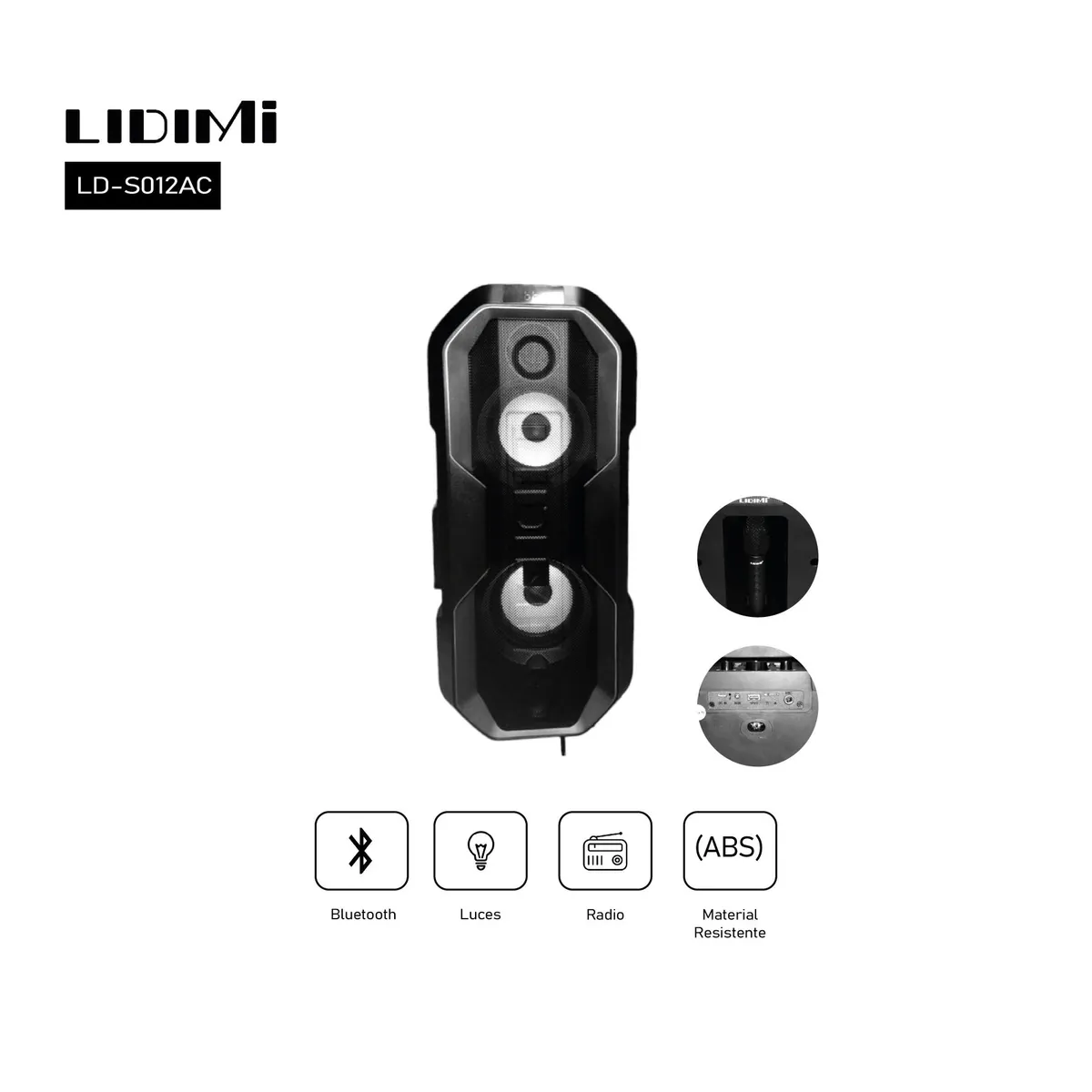 LIDIMI - Parlante Portatil Bluetooth LIDIMI LD-S012AC 90W