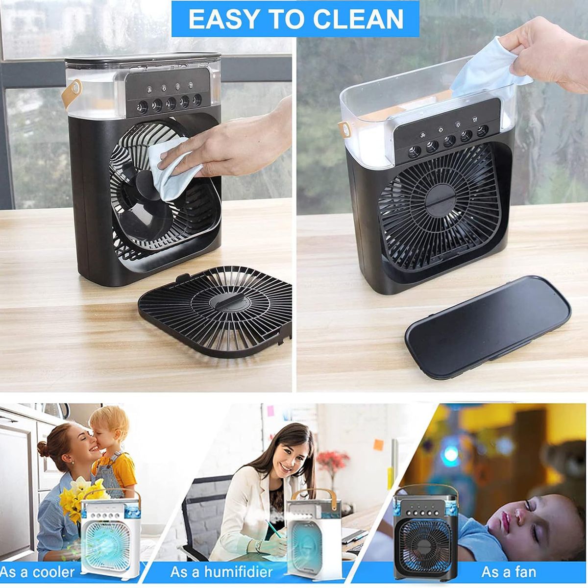 GENERICO - ventilador Enfriador Aire 3 en 1 Portatil Humidificador