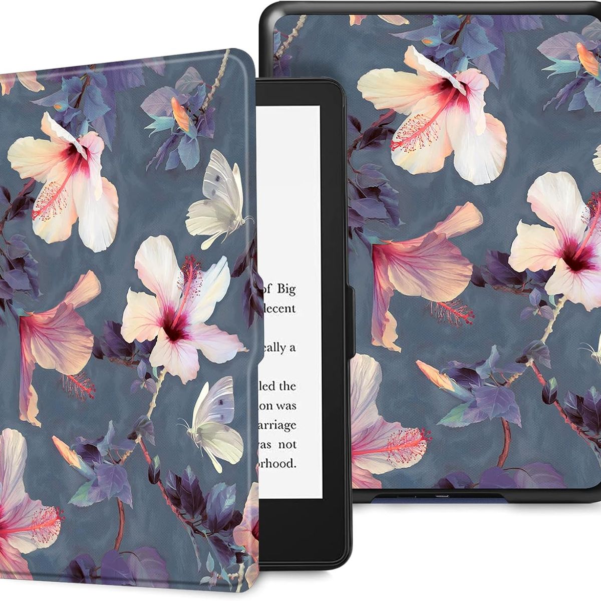 FINTIE - Funda Kindle Paperwhite 11th gen de 6.8 pulg - Blooming Hibiscus