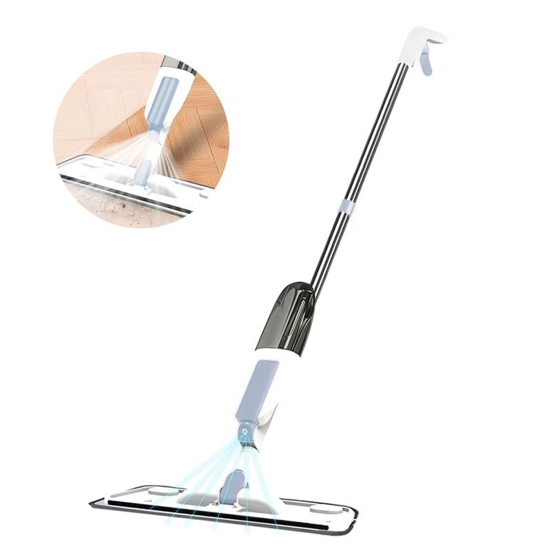 KELLER - Trapeador 360° Spray Mop con Rociador y Mopa Plomo F31