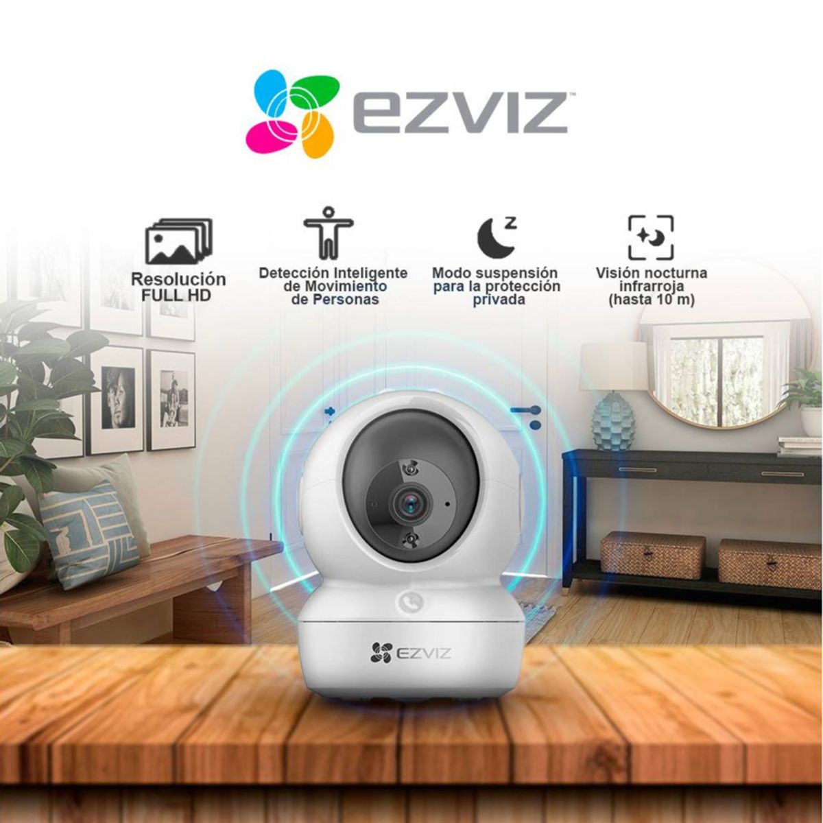 EZVIZ - CAMARA H6C IP PT INTERNA 4MP 2K WIFI 24GHZ