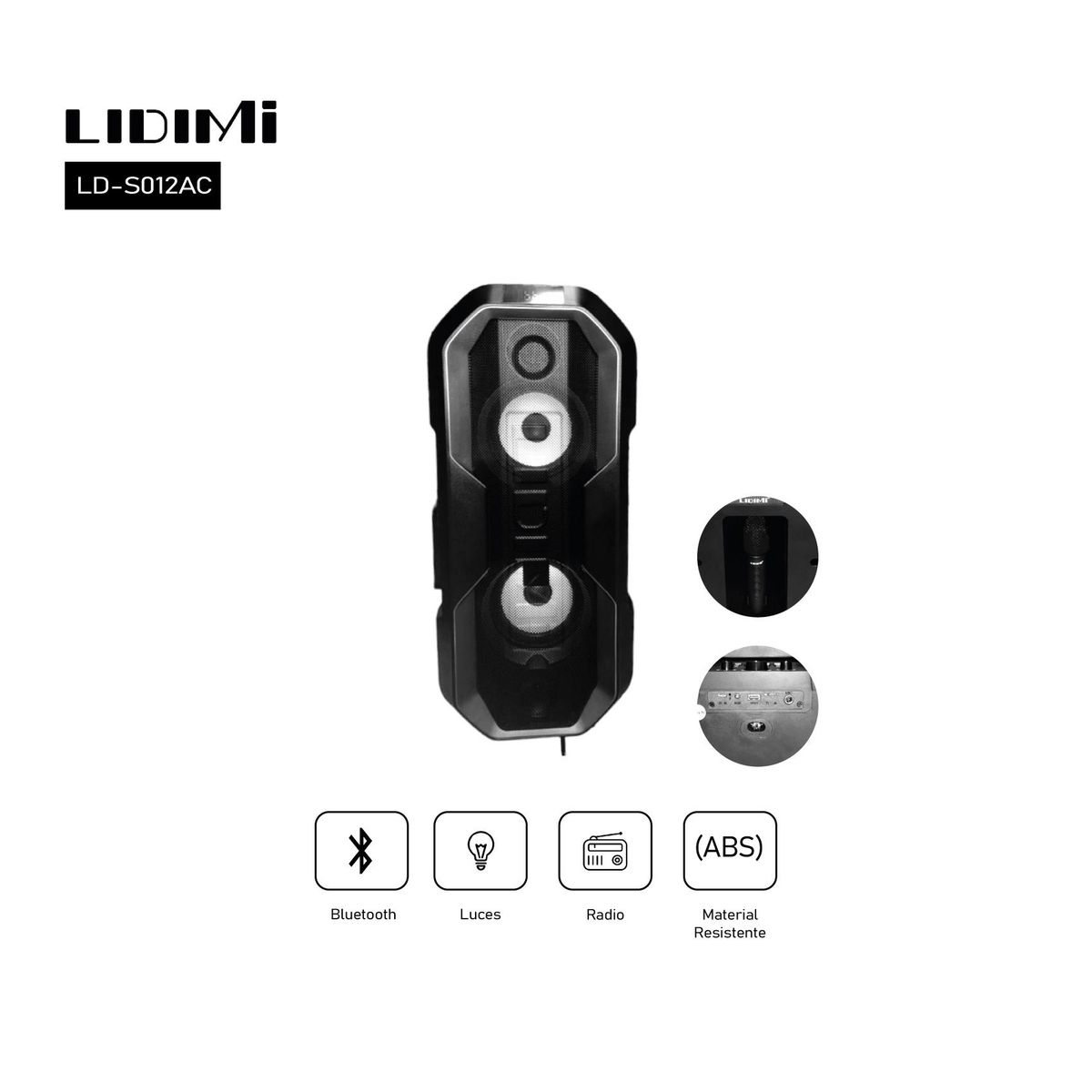 LIDIMI - Parlante Portatil Bluetooth LIDIMI LD-S012AC 90W