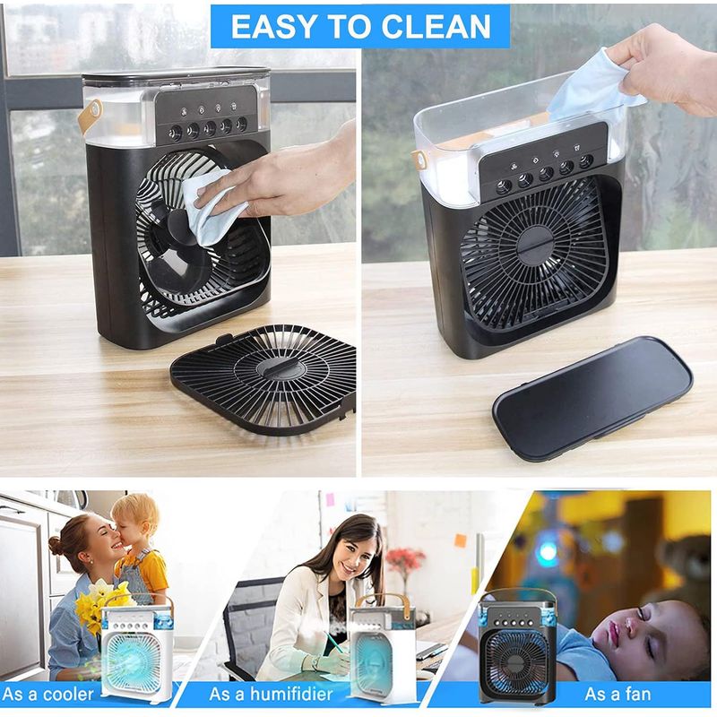 GENERICO - Enfriador Aire Acondicionado Ventilador Portatil Humidificador Negro