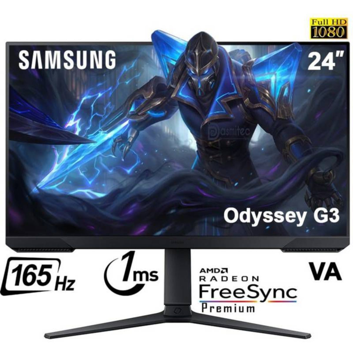 SAMSUNG - Monitor Samsung LS24DG300ELXPE 24 180hz 1ms Freesync PIVOTE
